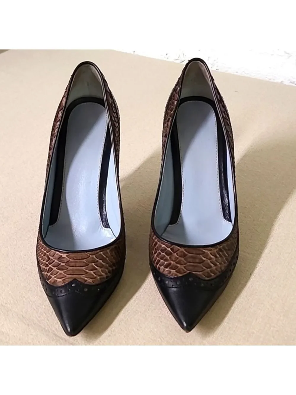 3.5 Inch Lambertson Truex Heels Made in Italy 36.5 EU Leather - Picture 1 of 10